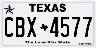 TX license plate CBX4577