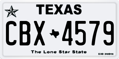 TX license plate CBX4579