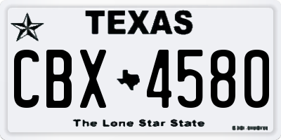 TX license plate CBX4580