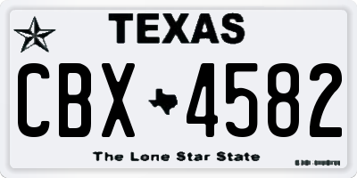 TX license plate CBX4582