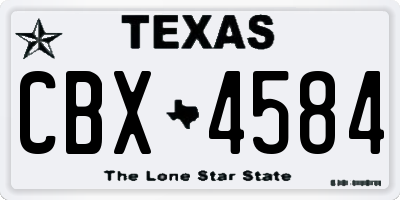 TX license plate CBX4584