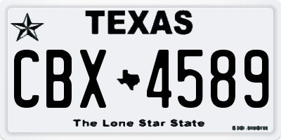 TX license plate CBX4589