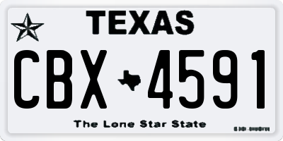 TX license plate CBX4591