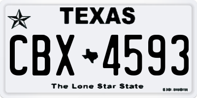 TX license plate CBX4593