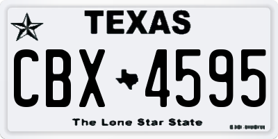 TX license plate CBX4595