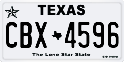 TX license plate CBX4596