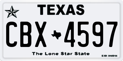 TX license plate CBX4597