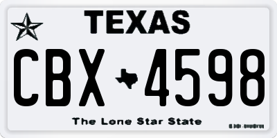 TX license plate CBX4598