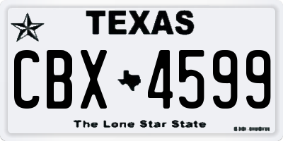 TX license plate CBX4599