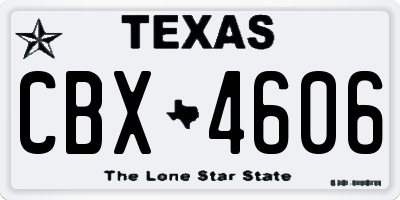 TX license plate CBX4606
