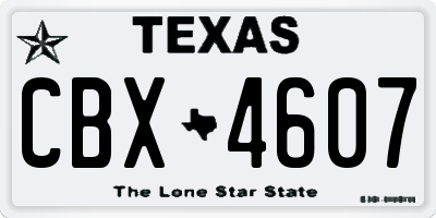 TX license plate CBX4607