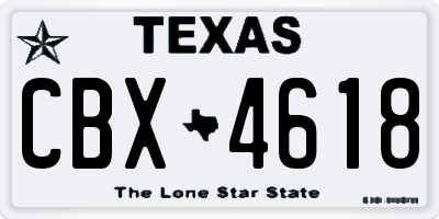 TX license plate CBX4618