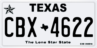 TX license plate CBX4622