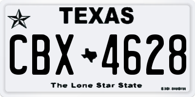 TX license plate CBX4628