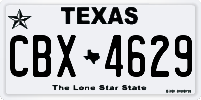 TX license plate CBX4629