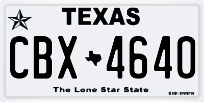 TX license plate CBX4640