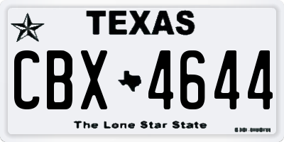 TX license plate CBX4644