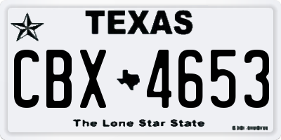 TX license plate CBX4653
