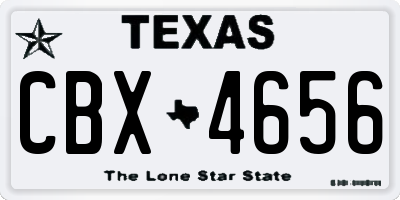 TX license plate CBX4656
