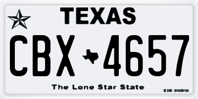 TX license plate CBX4657