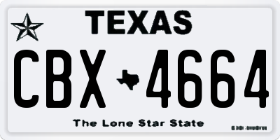 TX license plate CBX4664