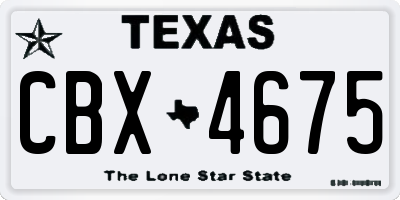 TX license plate CBX4675