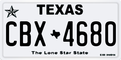 TX license plate CBX4680