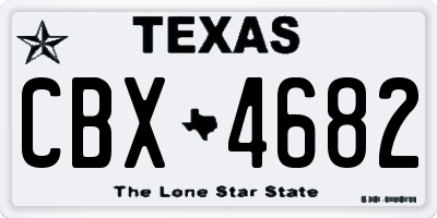 TX license plate CBX4682
