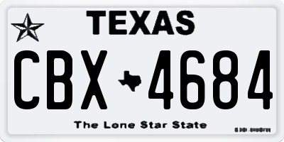 TX license plate CBX4684