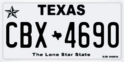TX license plate CBX4690
