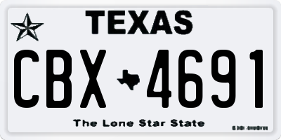 TX license plate CBX4691