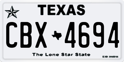 TX license plate CBX4694