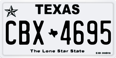 TX license plate CBX4695