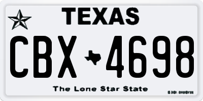 TX license plate CBX4698