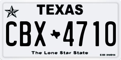 TX license plate CBX4710