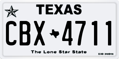 TX license plate CBX4711