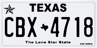 TX license plate CBX4718