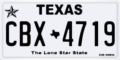 TX license plate CBX4719
