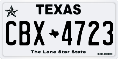 TX license plate CBX4723