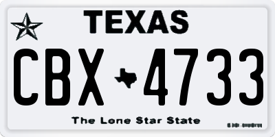 TX license plate CBX4733