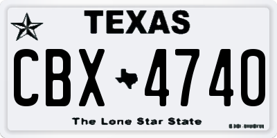 TX license plate CBX4740