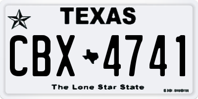 TX license plate CBX4741