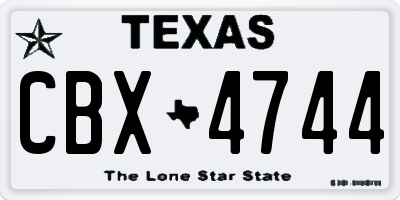 TX license plate CBX4744
