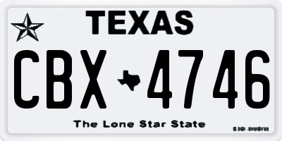 TX license plate CBX4746