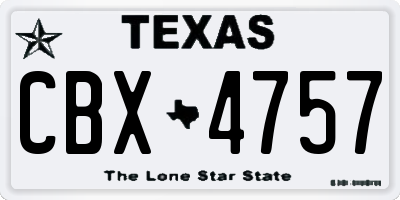 TX license plate CBX4757