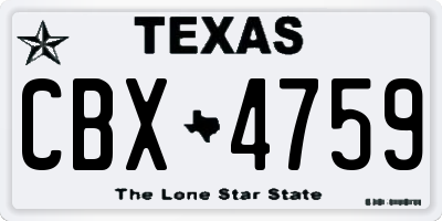 TX license plate CBX4759