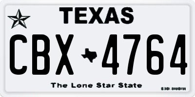 TX license plate CBX4764