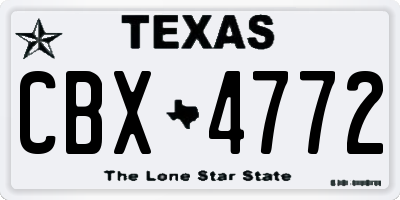 TX license plate CBX4772