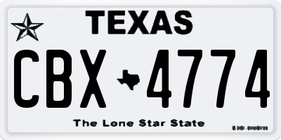 TX license plate CBX4774