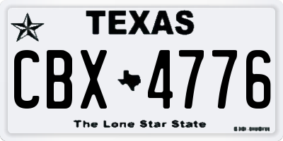 TX license plate CBX4776